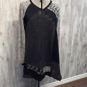 Beautiful  knit and lace sweater